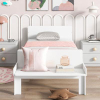 Ebern Designs Twin Bed with Footboard Bench