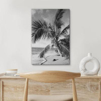 IDEA4WALL Vintage Film Grain Beach & Palm Tree Floral Plants Photography Modern Art Rustic On Canvas Print