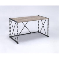 17 Stories Jodie Console Table In Rustic Oak & Antique Black Finish