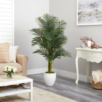 Primrue 5Ft. Paradise Palm Artificial Tree In White Planter