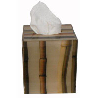 Oggetti Bamboo Fabric Encased in Acrylic Tissue Holder