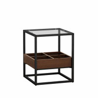 Creationstry Elegant Modern Coffee Table Side Table With Storage Shelf and Metal Table Legs