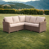 Wildon Home® Courtyard Casual Capri Sectional Includes One Left Loveseat, One Right Loveseat And One Corner Chair  Solut