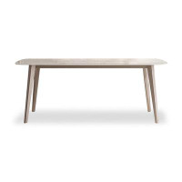 Ivy Bronx 70.87" White Sintered Stone + steel Rectangular Dining Table