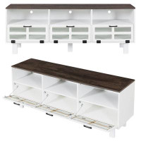 Latitude Run® 63"w Tv Stand,tv Cabinet,american Country Style Tv Lockers,the Toughened Glass Door Panel