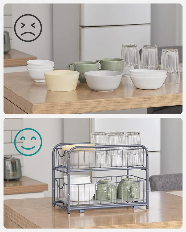 NEW 2 TIER DISH RACK & SHELF ORGANIZER KCS017E01 in Other in Manitoba - Image 3