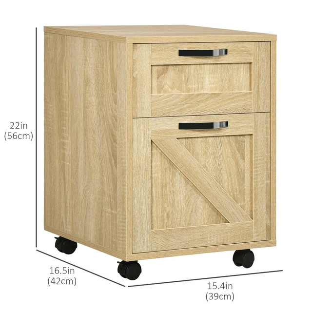 File Cabinet 15.4" W x 16.5" D x 22" H Natural Wood in Storage & Organization - Image 3