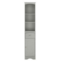 Red Barrel Studio Tall Bathroom Cabinet, Freestanding Storage Cabinet With Drawer, MDF Board, Adjustable Shelf, Grey