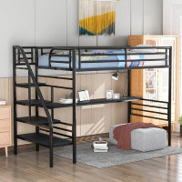 Isabelle & Max™ Twin Platform Loft Bed with Built-in-Desk by FOSHNATURE