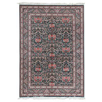 Bokara Rug Co., Inc. One-of-a-Kind High-Quality Hand-Knotted Dark Green/Red/Grey Area Rug