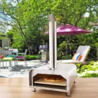 Gyber Fremont wood fired pizza oven (outdoor) natural or flavoured pellet fuel | cooks meat, fish, steaks, burgers, vege