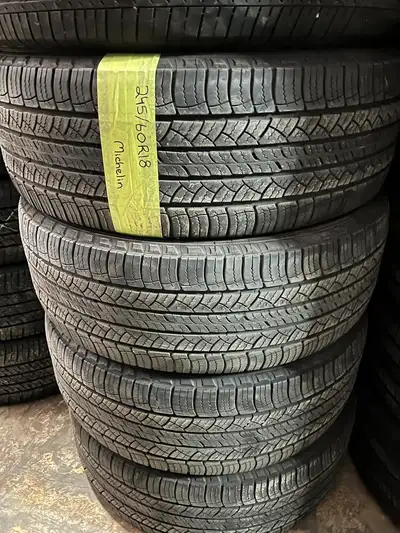 245 60 18 4 Michelin XLT Used A/S Tires With 75% Tread Left