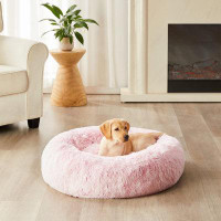 Tucker Murphy Pet™ Calming Dog Bed Cat Bed Donut, Faux Fur Pet Bed Self-Warming Donut Cuddler, Comfortable Round Plush D