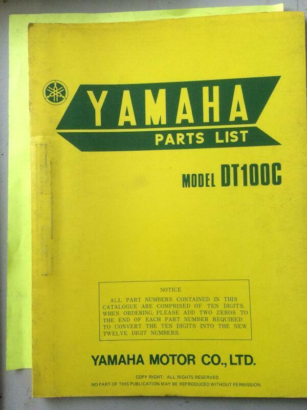 1974 Yamaha DT100C Parts List in Motorcycle Parts & Accessories in Saskatoon