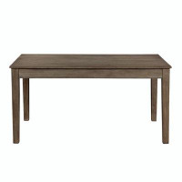 Red Barrel Studio Wire Brushed Brown Finish 1pc Dining Table with 2 Hidden Drawers Casual Dining Room Furniture