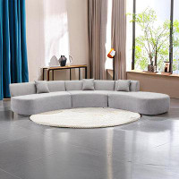 Latitude Run® 136.6" Chenille Curved Sectional