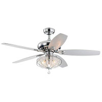 Rosdorf Park 52" Warburton 5 - Blade Crystal Ceiling Fan with Remote Control and Light Kit Included