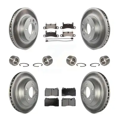 Front Rear Bearings Coated Disc Brake Rotors And Pads Kit (10Pc) For Volkswagen Touareg KBB-107958