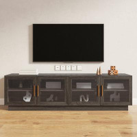 specool Modern Wood 70.87" TV Stand, Entertainment Center With Cabinet And Shelves