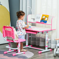 Kids' Study Table And Chair Set 31.5" x 21.5" x 40.9" Pink