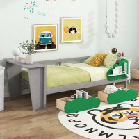 Harriet Bee Daybed With Desk, Green Leaf Shape Drawers And Shelves