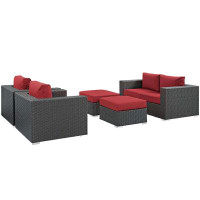 Modway Sojourn 5 Piece Outdoor Patio Sunbrella® Sectional Set 1879