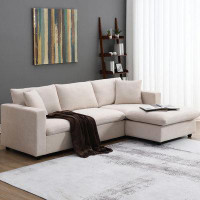 Ebern Designs 100.4" Sectional Sofa,L-shaped Couch Set with 2 Free pillows for Living Room