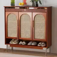 Eden Rim 48.82"Brown Solid Wood Shoe Storage Cabinet