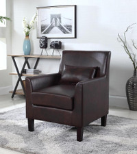 NEW IN BOX -- CASSIDY FAUX LEATHER ACCENT ARM CHAIR IN ESPRESSO