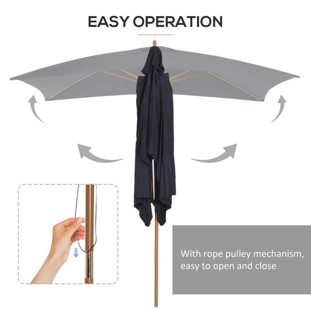 Patio Umbrella 78.75" x 116.25" x 100.5" Black in Patio & Garden Furniture - Image 4