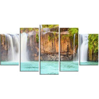 Design Art 'Dry Sap Waterfall' 5 Piece Graphic Art on Wrapped Canvas Set
