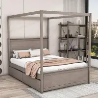 Wildon Home® Full Size Canopy Platform Bed With 2 Drawers