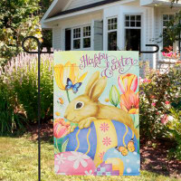 Northlight Seasonal Bunny And Eggs "Happy Easter" Outdoor Garden Flag 18" X 12.5"