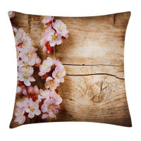 East Urban Home Spring Blossom Orchard Featured Plant Indoor / Outdoor Floral 40" Throw Pillow Cover