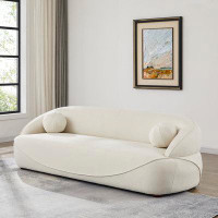 Wade Logan Armi 83.8'' Japandy Style Boucle Fabric Sofa