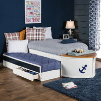 FOA Voyager - Captain Bed Anchors aweigh!  Twin - Trundle & 2 Drawers Included