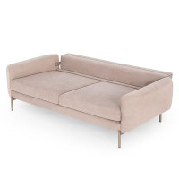 East Urban Home Heflick Twin 90.6" Wide Velvet Cushion Back Convertible Sofa