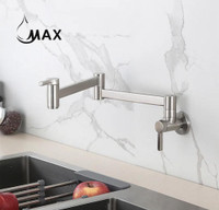 Pot Filler Faucet Double Handle Classic Wall Mounted 20 With Accessories Brushed Nickel Finish