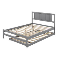 Red Barrel Studio Micaela Full Size Platform Bed With Adjustable Trundle