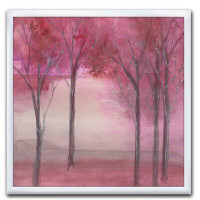 East Urban Home 'Pink Forest' Picture Frame Print on Canvas