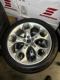 FOUR LIKE NEW 19 INCH OEM FORD ESCAPE 5X108 WITH 235 45 R19 CONTINENTAL CONTIPROCONTACT