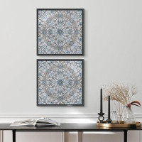 wall26 Blue Floral and Botanical Collage Abstract Flowers Illustrations Vintage Art Relax/Calm Decor