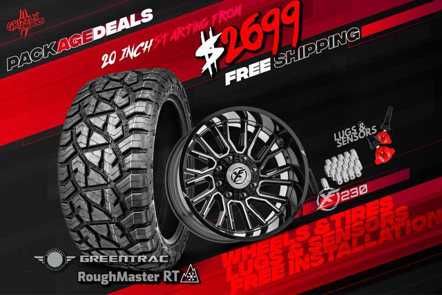 Wheels + Tires + Lug nuts + Sensors + Installed for as low as $1498! Grizzly Deals are BACK! in Tires & Rims in Alberta - Image 2