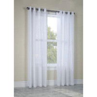 Latitude Run® Shaila Sheer Grommet Curtain Panel Window Dressing 52 X 95 In White