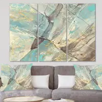Made in Canada - East Urban Home 'Mineral Landscape in Blue, Cream and Brown' Painting Multi-Piece Image on Wrapped Canv