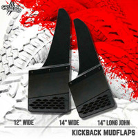 All New GT Kickback Mudflaps - 12 Wide, 14 Wide, 14 Long Johns!! Ships Same Day!!!