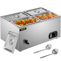 NEW COMMERCIAL FOOD WARMER 4 PAN STAINLESS STEEL 6550703