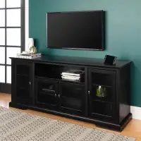 Red Barrel Studio Transitional Classic 70" TV Stand for 80" TVs with 4 Glass Doors