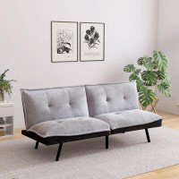 George Oliver Modern Futon Sofa Bed, Convertible Memory Foam Couch Bed, Loveseats Sleeper Sofa, Futon Set