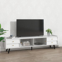 Everly Quinn White TV Stand Fits Tvs Up To 70 In.